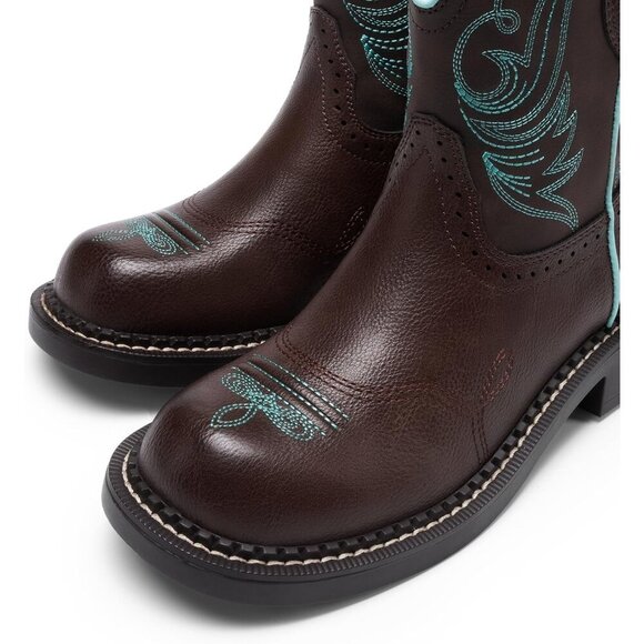 🆕Women Black Cowboy Cowgirl Boots for  Round Toe Embroidered Mid Calf Western - Picture 3 of 7